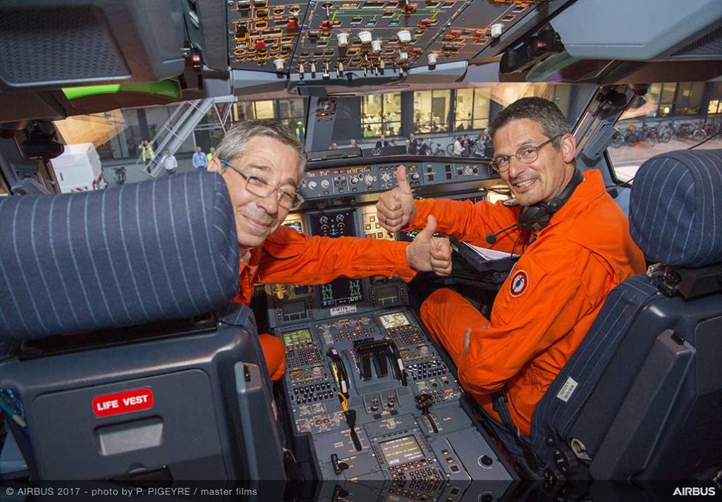 HANGAR X - Airbus A330neo First Flight test pilots Thierry Bourges and Thomas Wilhelm - Photo by P.Pigeyre - Master Films Airbus A330neo First Flight Crew Photo By Pigeyre B2 1024x712