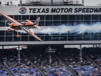 Nicolas Ivanoff flying at Texas Motor Speedway, Red Bull Air Race 2015 / Photo by Christian Pondella (RBAR-CP)