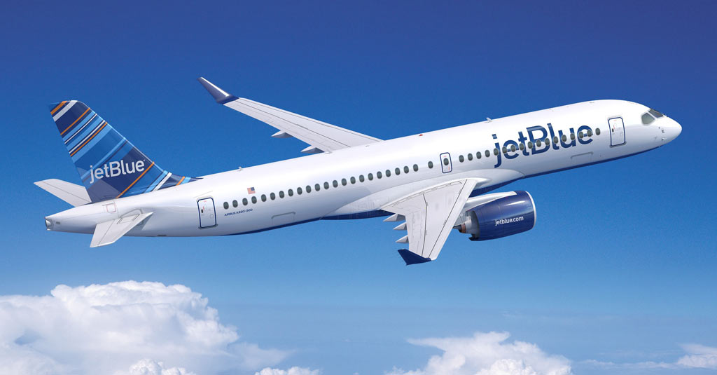 Airbus A220-300 / JetBlue (Render) ensablado en Estados Unidos