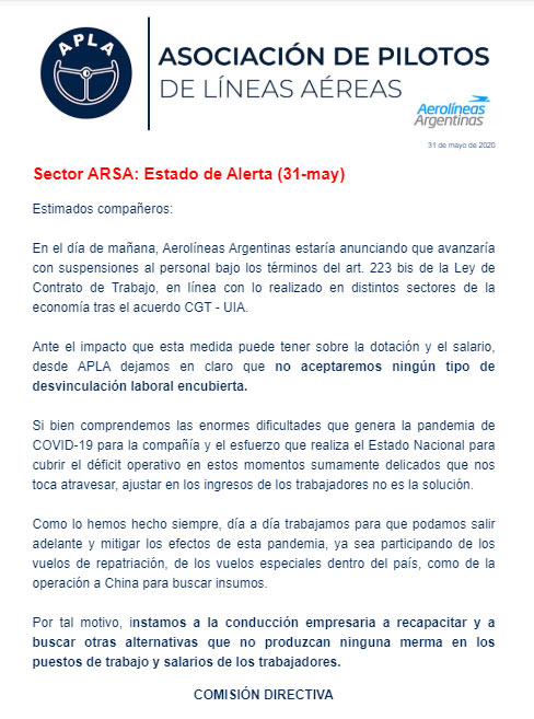 Comunicado APLA - 01062020