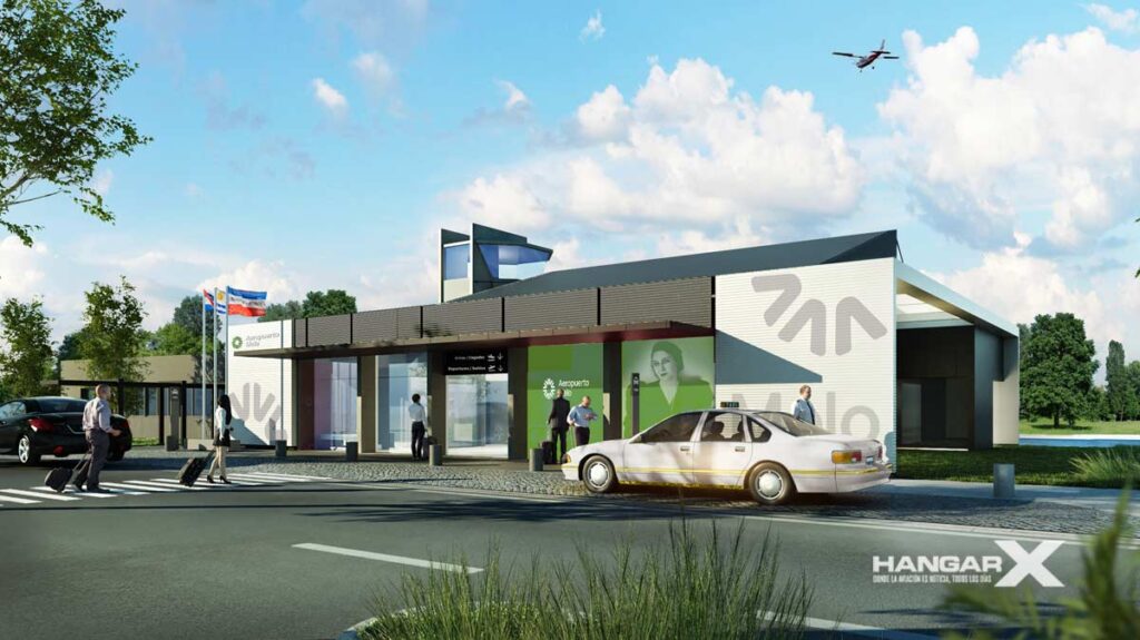 Vista exterior de lo que será el nuevo Aeropuerto Internacional de Melo, Uruguay