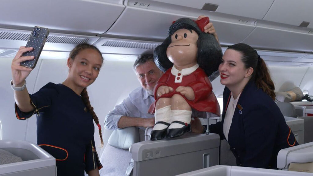 Mafalda viaja de Buenos Aires a Madrid en un vuelo de Iberia