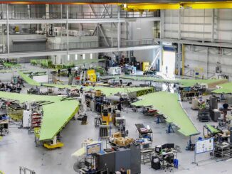 Vista panorámica de la planta de producción de Gulfstream Aerospace en Savannah, donde se fabrican alas de última generación para aeronaves como el G800, G700 y G600.