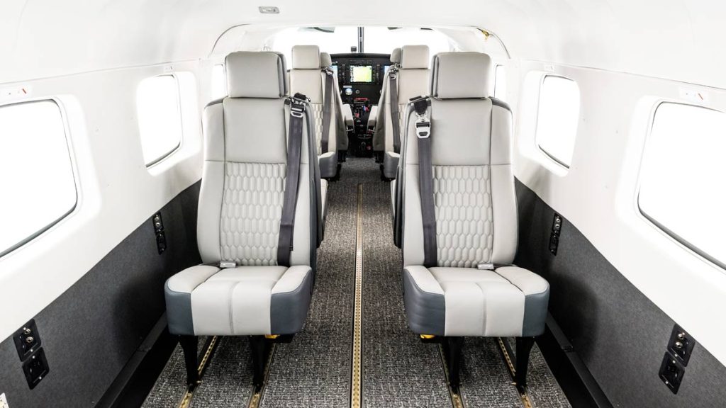 Textron presenta nuevos interiores ejecutivos para el Cessna Grand Caravan EX Interior ejecutivo del Cessna Grand Caravan EX con nuevo diseño Lunar Premium