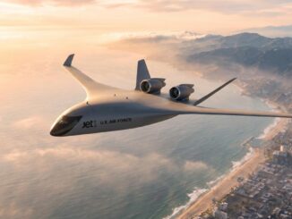 Render en vuelo del avión demostrador Jet1, paso previo para la producción del comercial JetZero Z4.